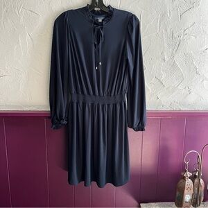TOMMY Hilfiger Long Sleeve Black Dress Key Hole With Tie Size 2